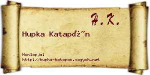 Hupka Katapán névjegykártya